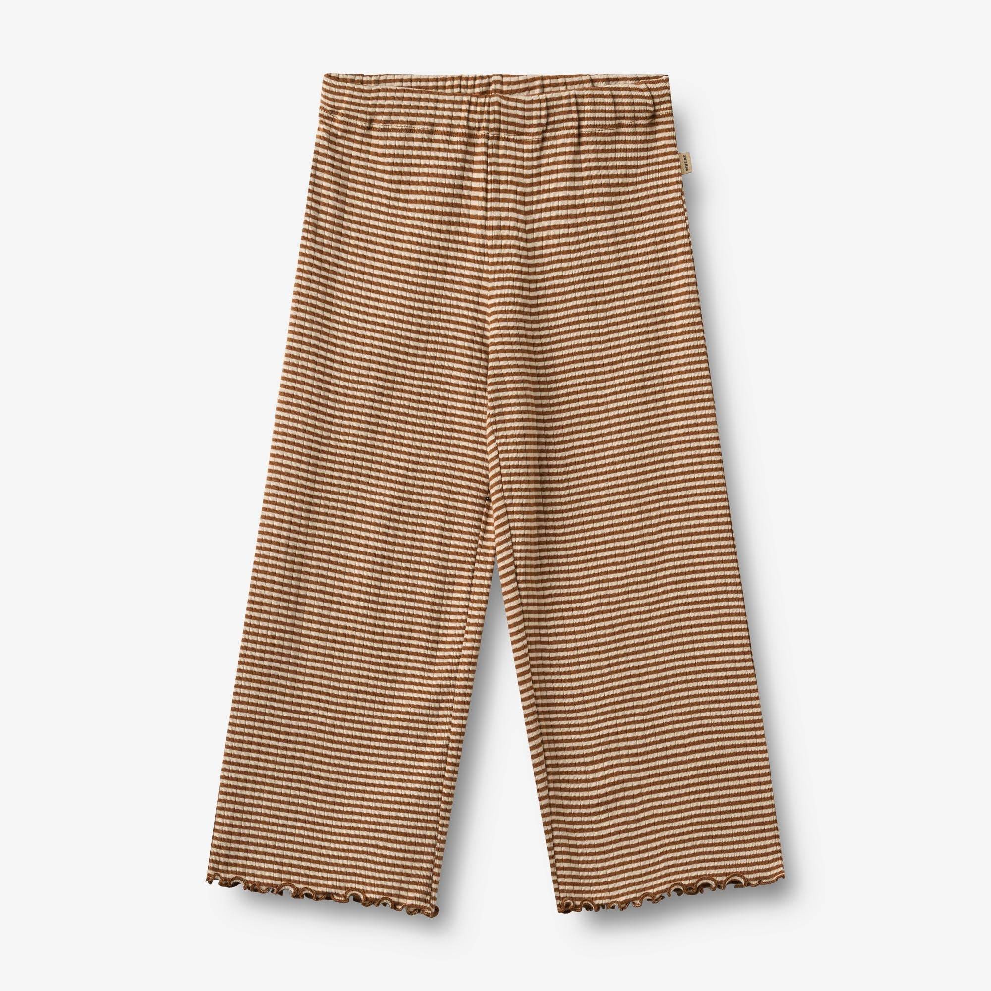 WHEAT® - Jersey Bukser Ela - warm hazel stripe - Str 122.