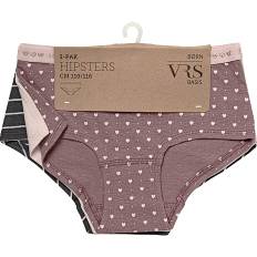 VRS børne 3-pak hipster str. 134/140 - rosa/sort (På lager i butik)