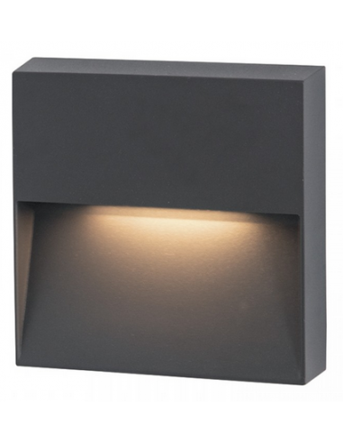 Udendørs væglampe i aluminium 15 x 15 cm 7W LED - Satineret graphitgrå