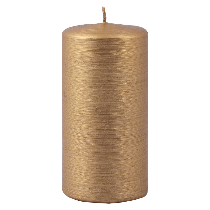 Blockljus guld 1x - 6x12 cm