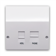 BT NTE5 Compatible ADSL Broadband Faceplate Splitter Adaptor Socket - White