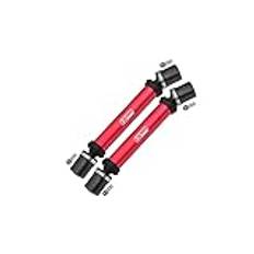 Steel + Aluminium Front+Rear Universal CVD Drive Shaft For Losi 1:8 LMT 4WD Solid Axle Monster Truck LOS04022 / LMT Grave Digger/Son-uva Digger LOS04021 Upgrades - 10Pc Set Red