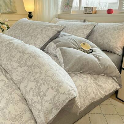 3-delat elegant sovrumsset i amerikansk blomsterserie, mysigt sängset med 2 örngott + 1 påslakan - Multifärgad (Multi-size)