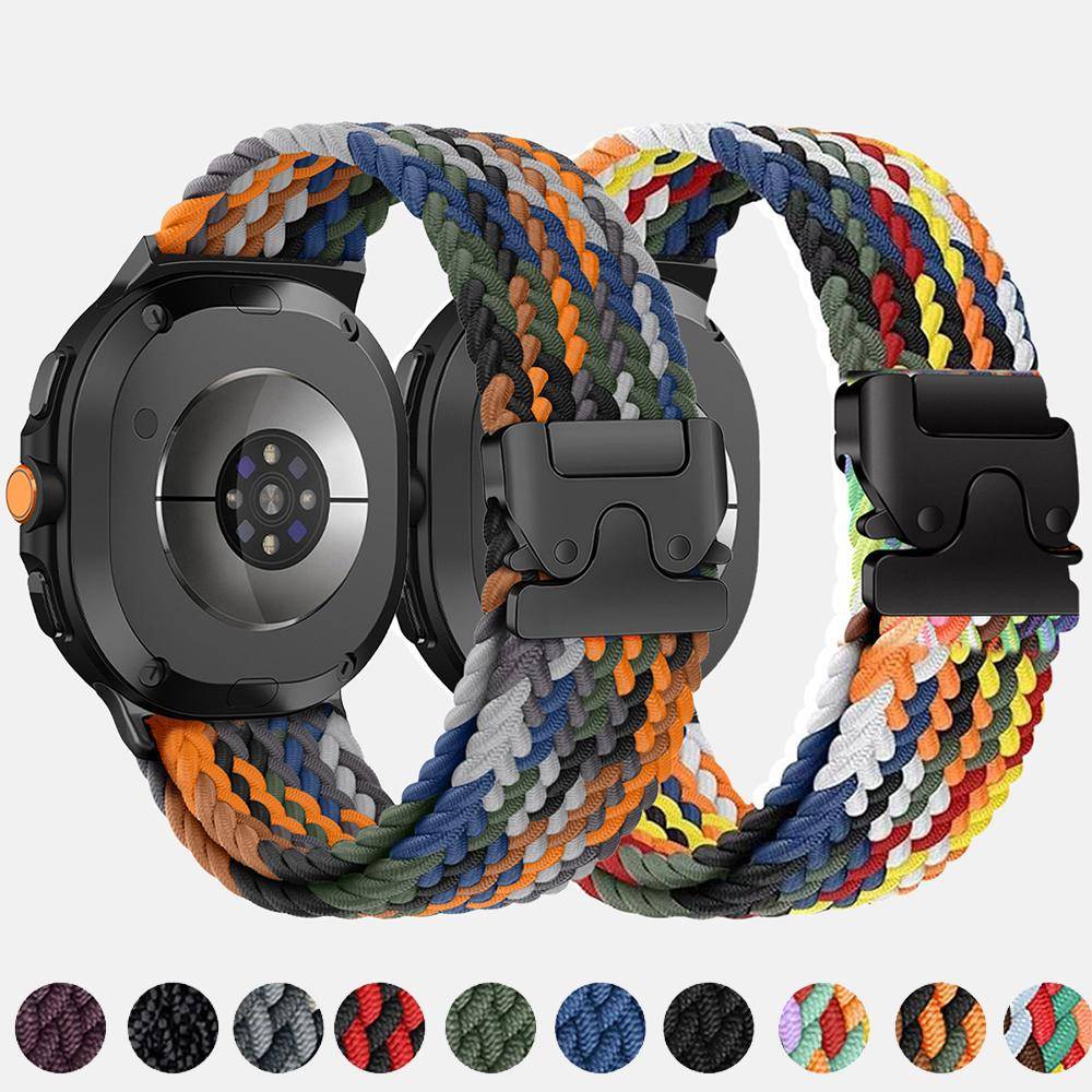 Elastiskt nylonband med fallskärmsspänne för Samsung Galaxy Watch 8 40/44mm Band för Galaxy 8 Classic 46mm Sport Lyxarmband