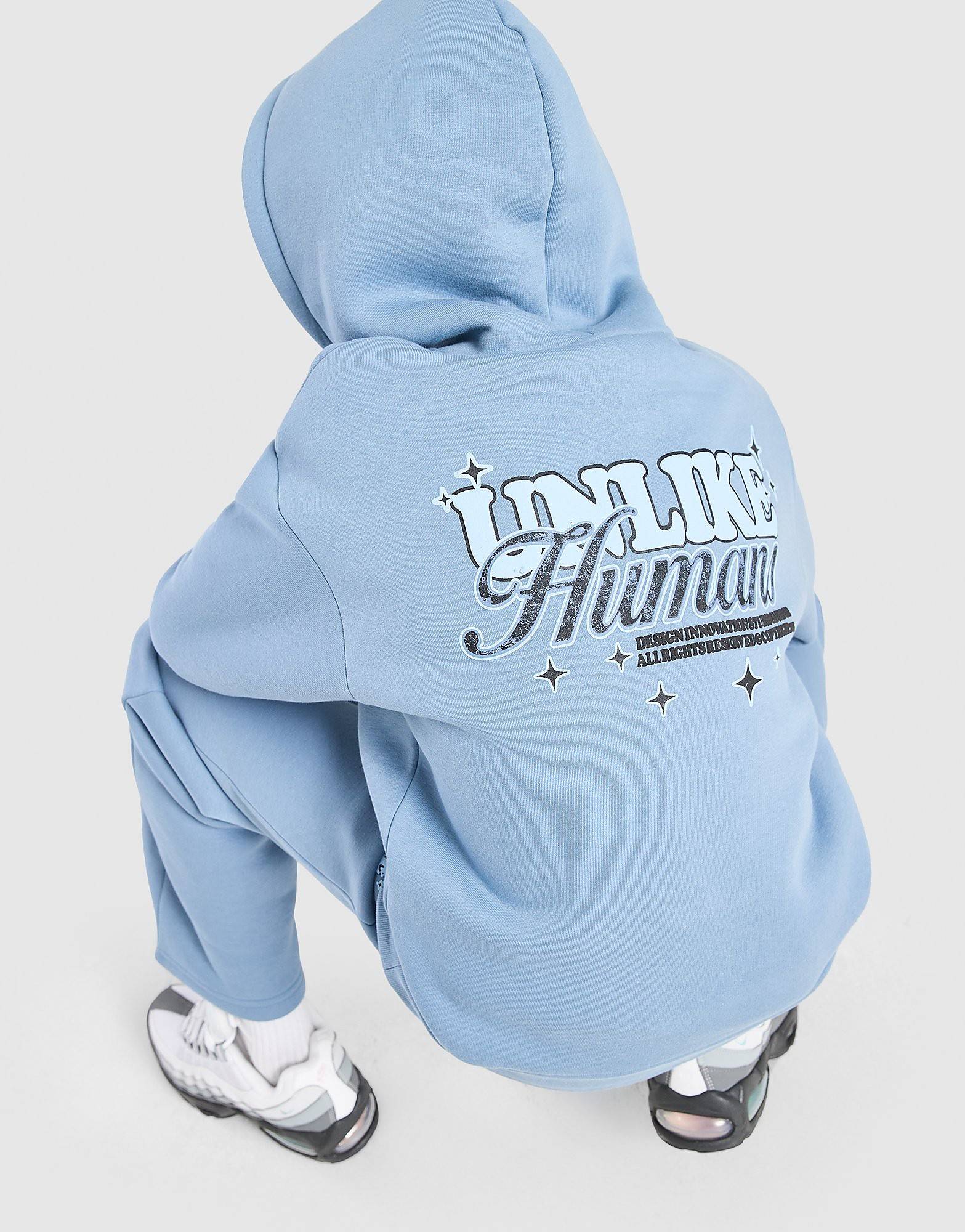 Unlike Humans Service Hoodie Junior, blå - 12-13Y