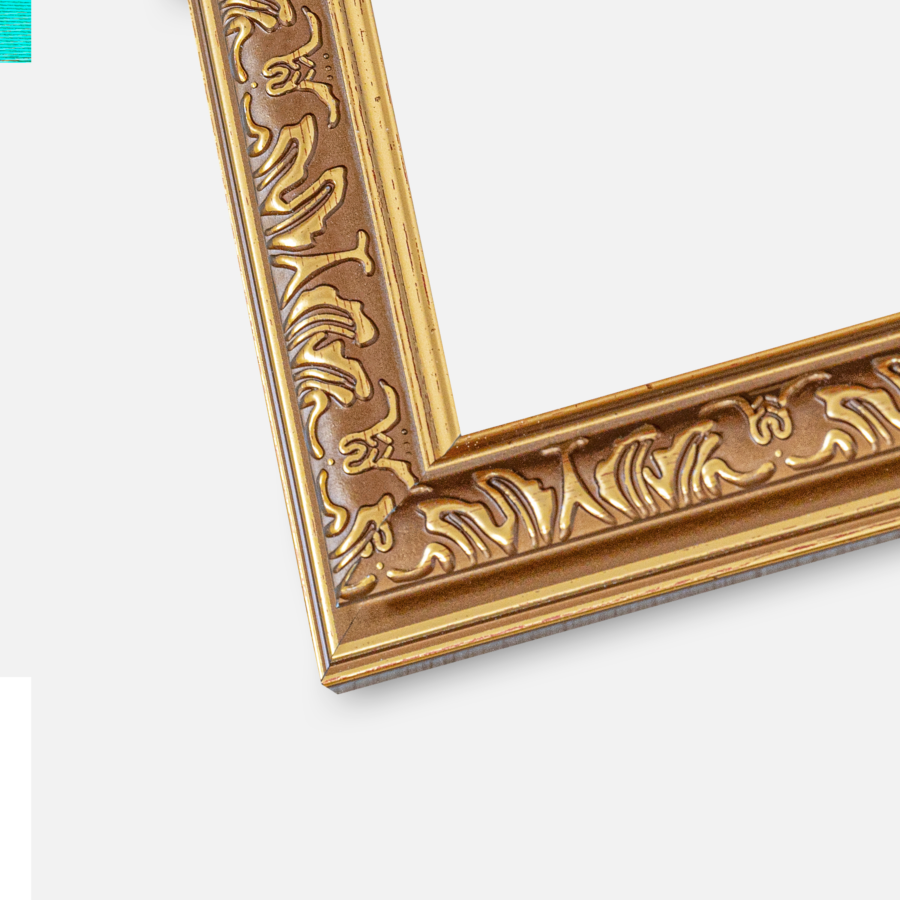 Ram Swirl Guld 50x70 cm - Dubbel Passepartout Vit 42x59,4 cm (A2)