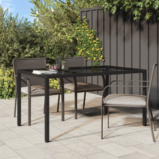 vidaXL Trädgårdsdiningbord Svart 150x90x75 cm Konstrotting