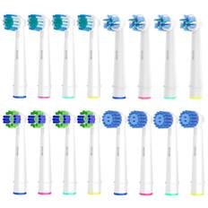 TEMU 16 Pack Soft Bristle Replacement Toothbrush Heads Compatible With Oral-b Electric Toothbrushes - Includes 4 , 4 Clean, 4 Brush Heads - & Gums