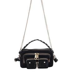Helena Suede W. Gold Bags Small Shoulder Bags-crossbody Bags Black Nunoo