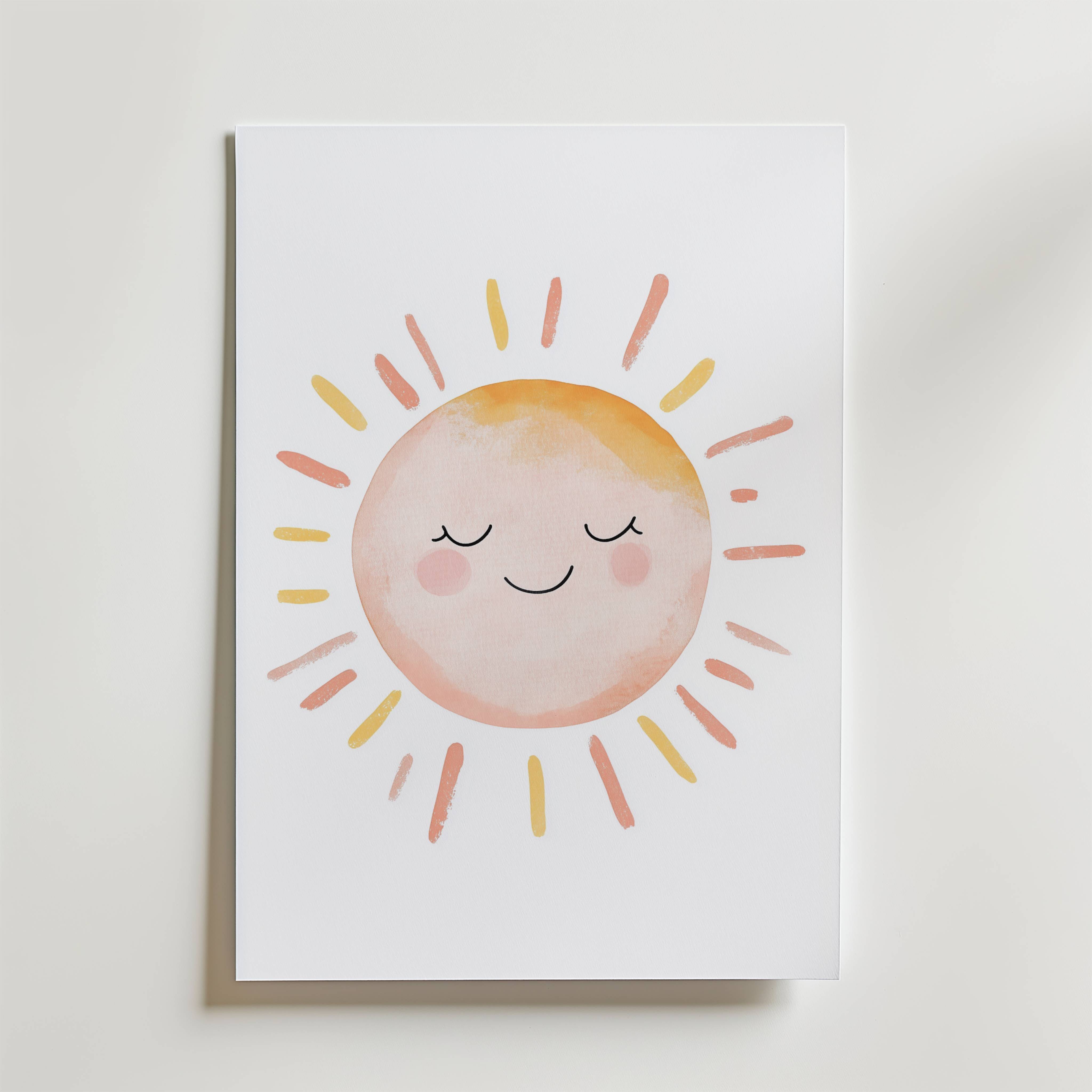 Sleepy Sun Poster - Premium Canvas 21x30 cm