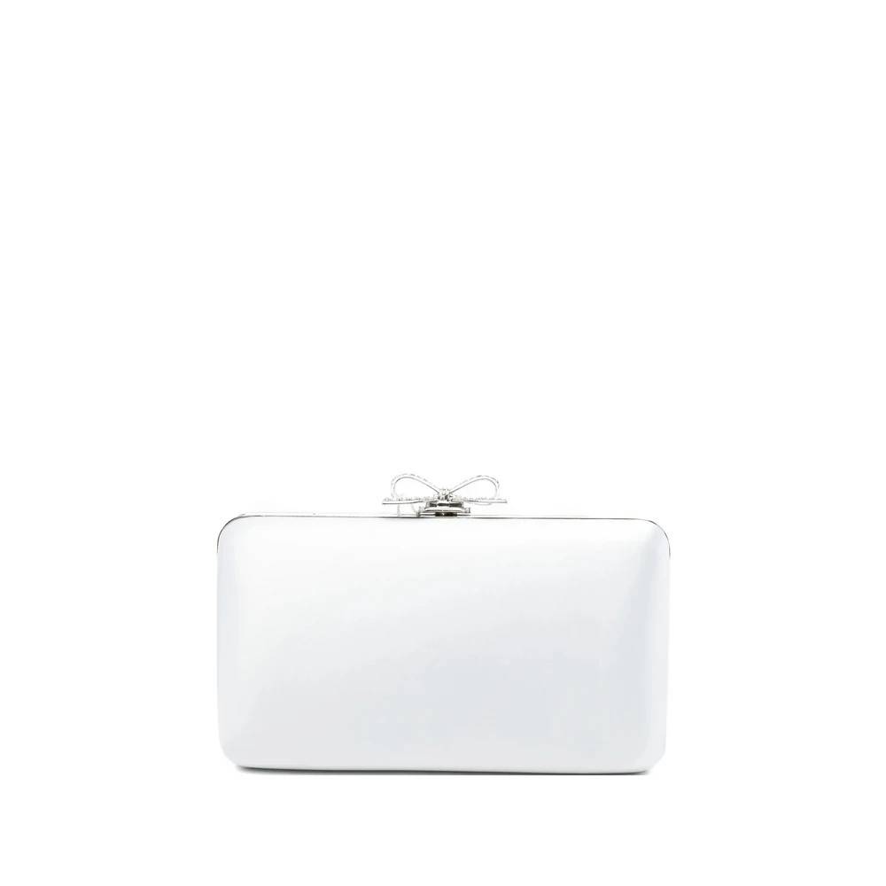 Self Portrait Satin Bow Clutch - Tasker - Dame - Blå - ONE SIZE - Satin