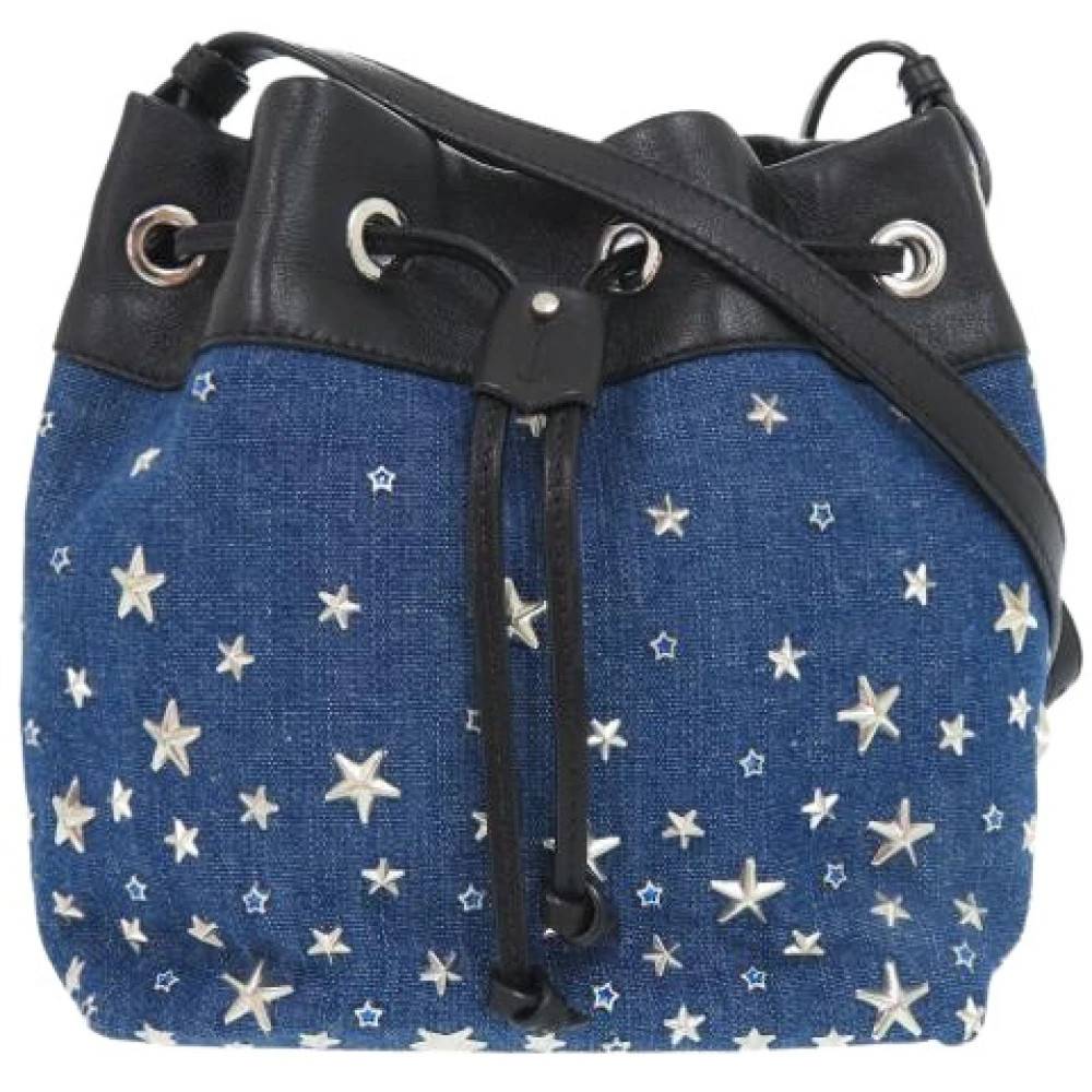 Jimmy Choo Pre-owned Pre-owned Denim Skuldertaske - Vintage - Dame - Blå - ONE SIZE - Uld