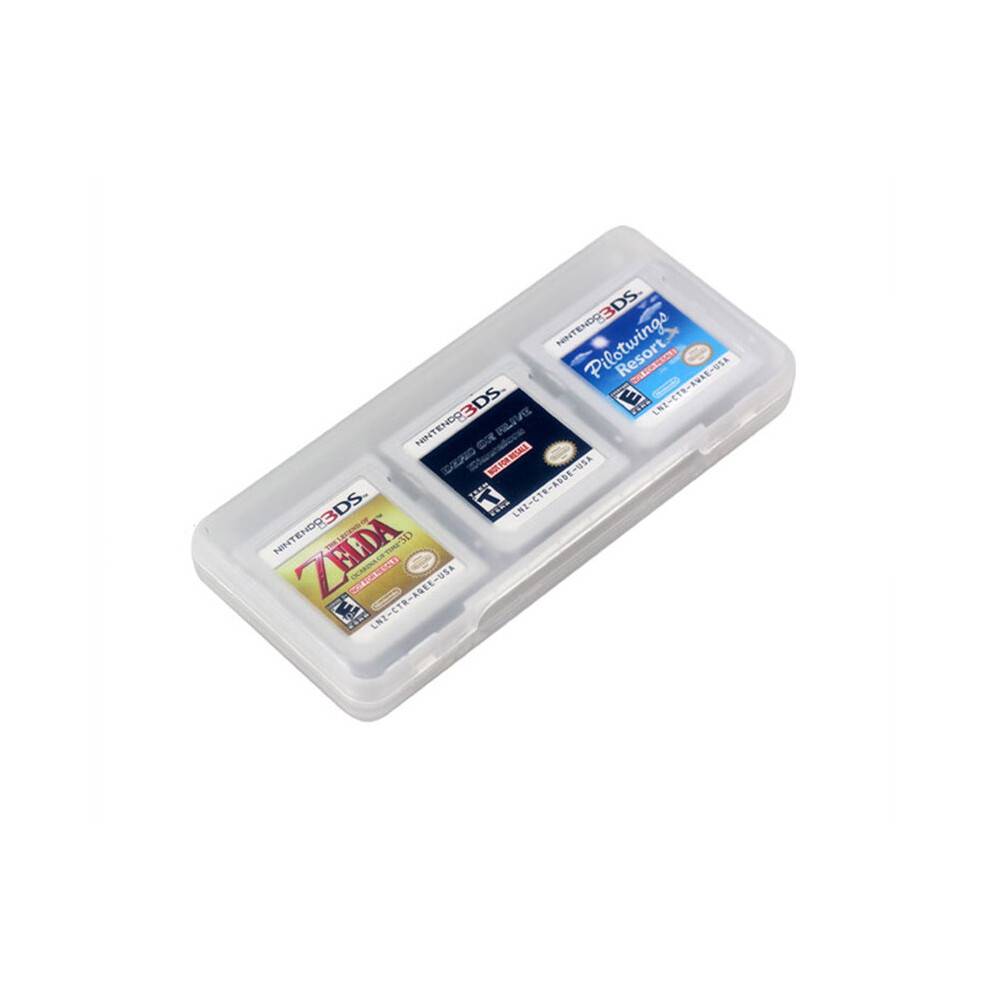 Clear 6 in 1 Game Card Storage Case Cartridge Box for 3DS XL LL NDS