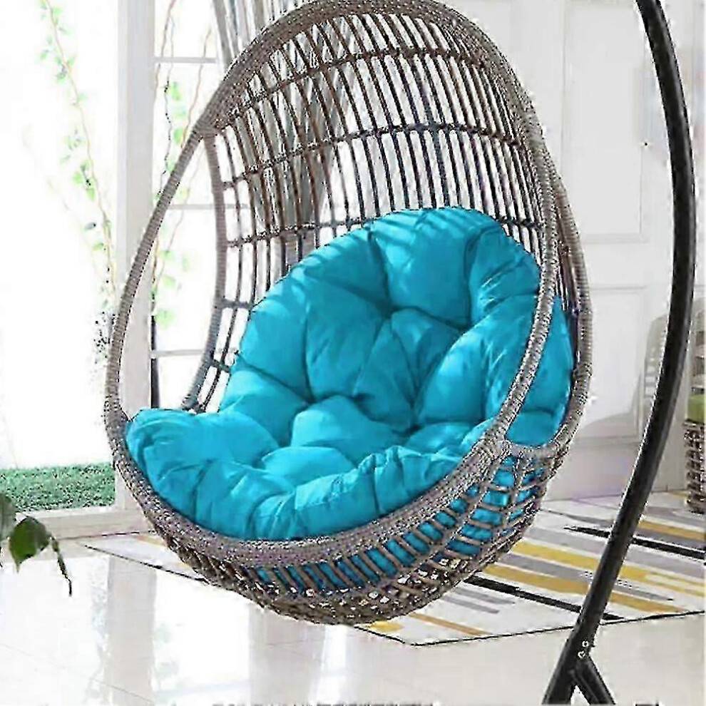 (120X80, Light Blue) Indoor Hanging Egg Swing Chair With Thick Cushion, Perfect For Garden Or Home Relaxationa