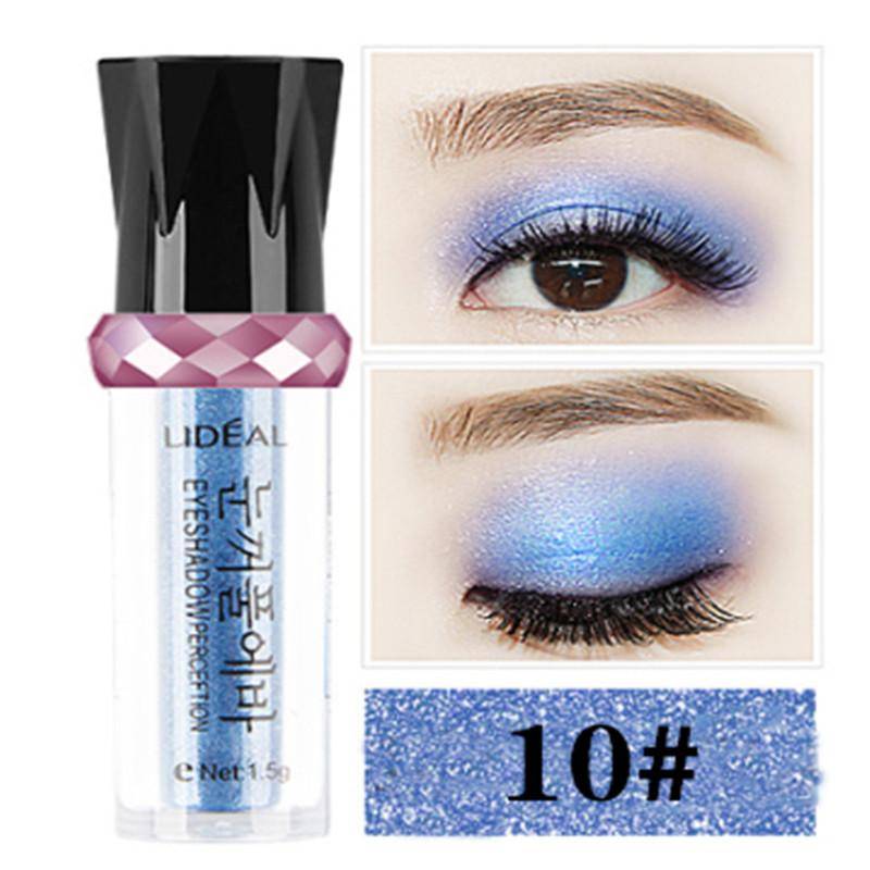 Glänsande Långvarigt Skimmer Glitter Pigment Powder Naken Mineral Ögonskugga Highlight Roll-on Kvinnor Kosmetisk Verktyg 10