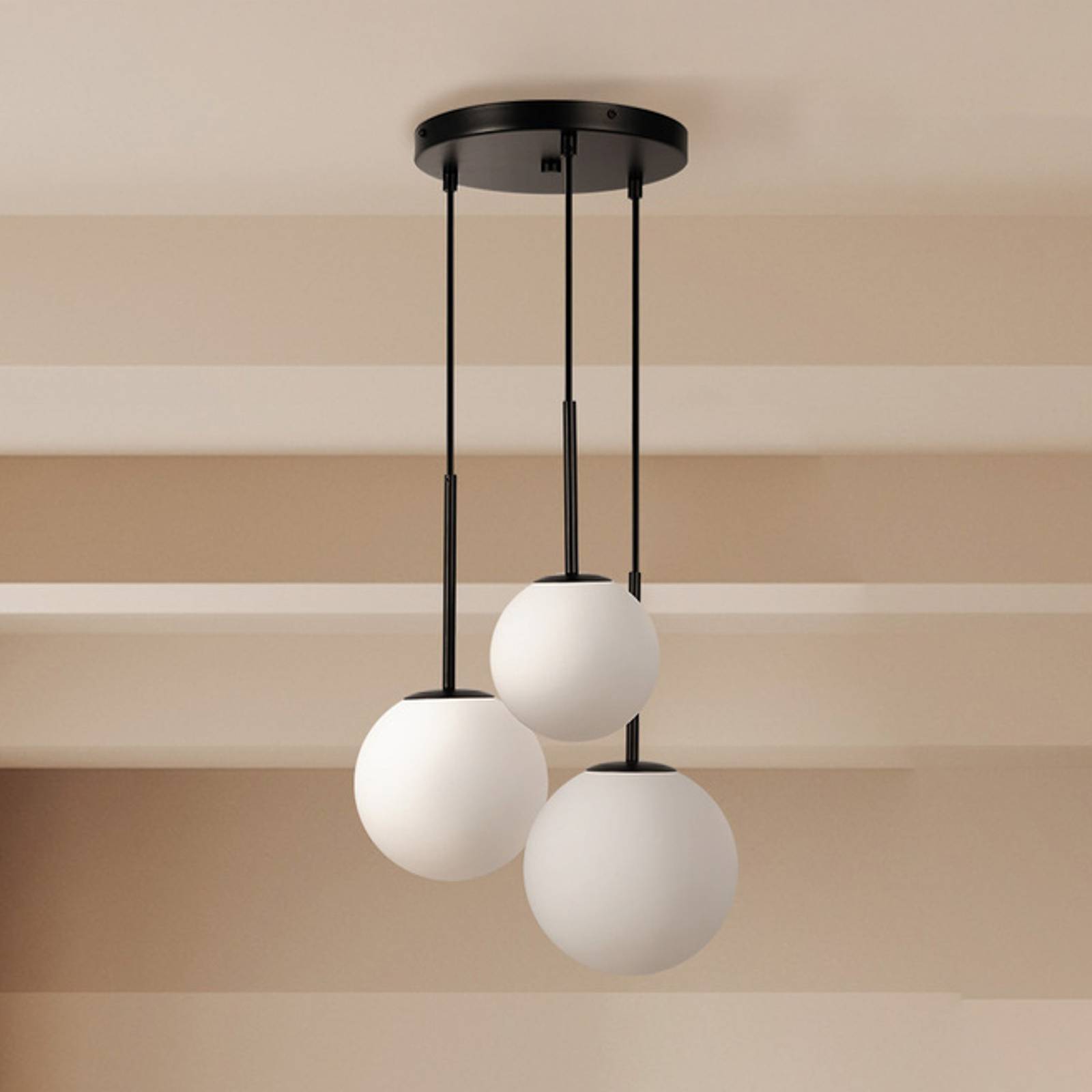 Maytoni Glas pendellampa Basic form, dimbar, Svart, Vardagsrum / matsal, Glas, Modern, Pendellampa