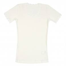 Joha dame T-shirt. 100% uld. Cecilie. Råhvid.