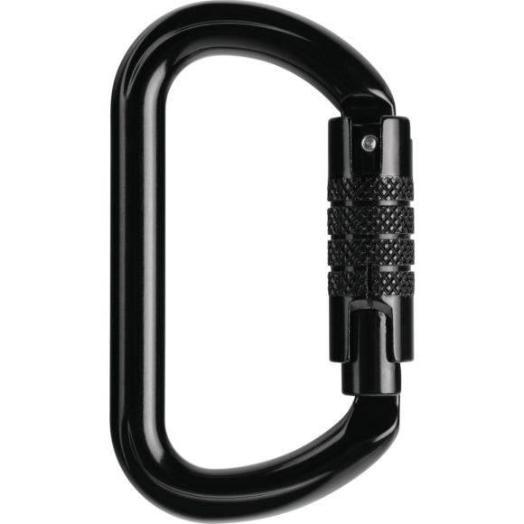 DeltaPlus karabin til faldsikring, 20 mm åbning med automatisk lås, sort og af aluminium