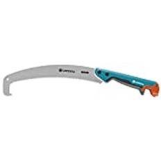 Gardena combisystem-Gartensäge 300 P gebogen: Astsäge für saubere Astschnitte, Sägeblattlänge 340 mm, mit Räumhaken, hartverchromt, Abrutschstopp, Präzisionszahnung mit 3-Seiten-Schliff (8739-20)