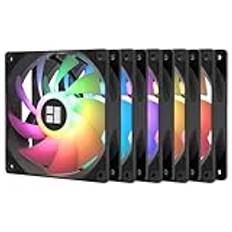 Thermalright TL-C12C-S X5 CPU-luftfläkt 120 mm ARGB kylfläkt, PWM tyst datorfläkt med S-FDB-lager, fläkt upp till 1 550 varv/min, PC-fläkt, 5-fläkt-paket CPU-luftfläkt