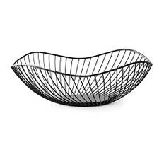 LdawyDE fruktskål svart fruktskål metall fruktkorg modern frukt korg skål fruktförvaringskorg anti-rost hållbara fruktkorgar skrivbord frukt våningar, 25,5 x 10 cm