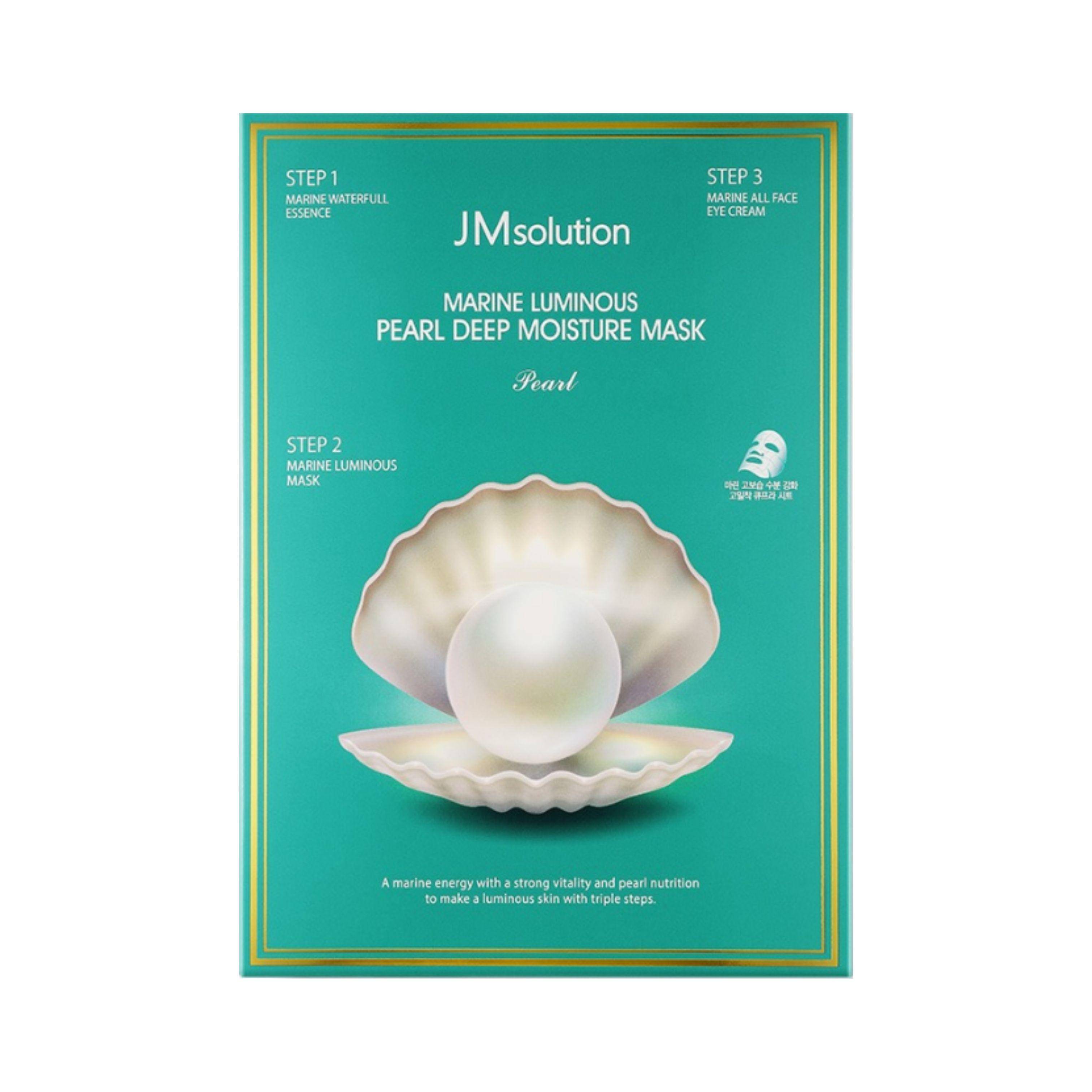 JMsolution Marine Luminous Pearl Djup Fuktmask (Essens 1,5 ml + Mask 27 ml + Ögonkräm 1,5 ml) x 10 st blue