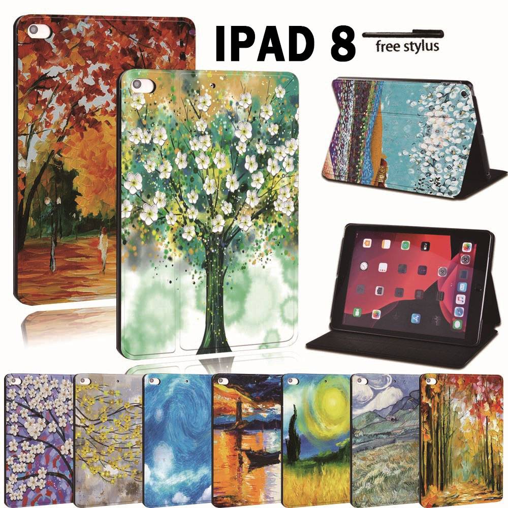 For Apple iPad 8 10.2" 2020 (8th 8 Generation)  - Printed PU Leather Smart Tablet Stand Folio Shockproof Cover Case