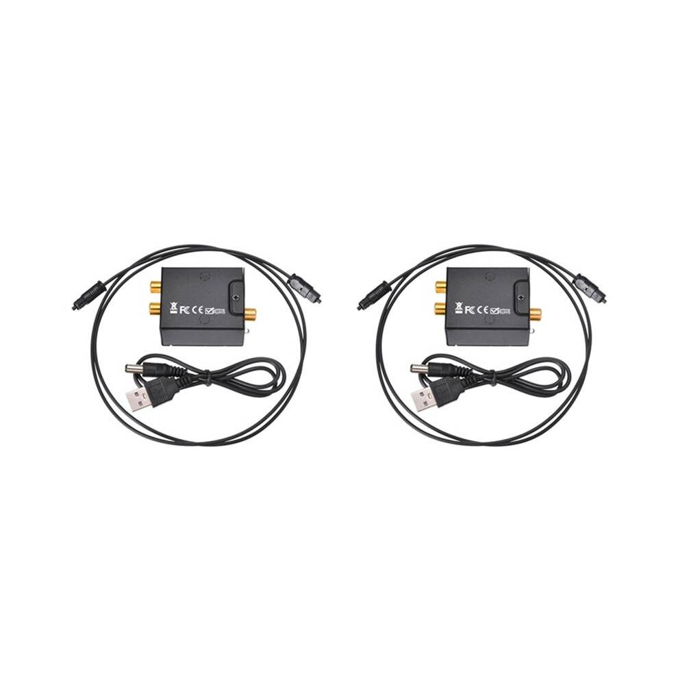 2X Digital to Analog Audio Converter Optical Fiber Toslink Coaxial Signal to RCA R/L Audio Decoder SPDIF ATV DAC