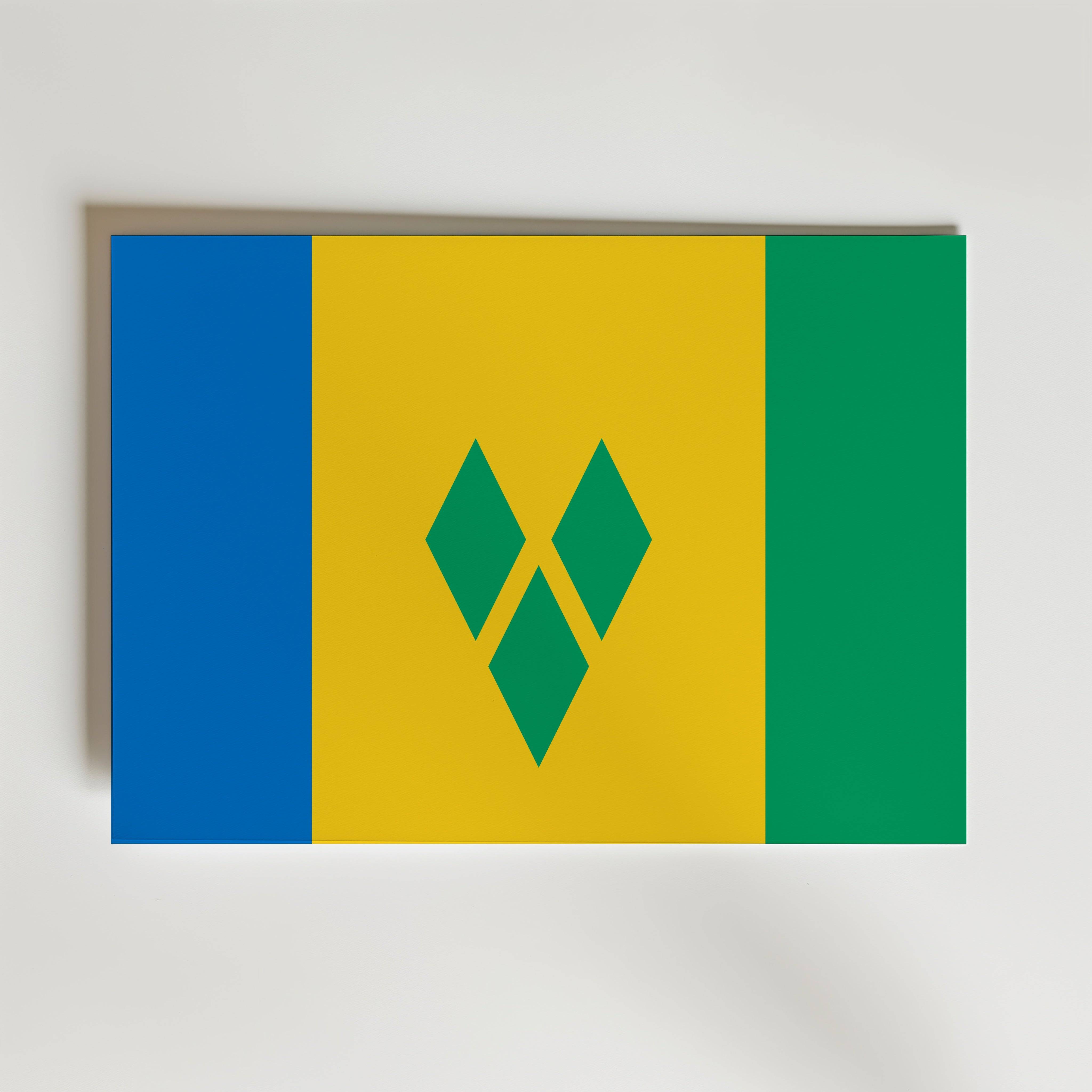 Saint Vincent and the Grenadines National Flag Poster - Poster 50x40 cm