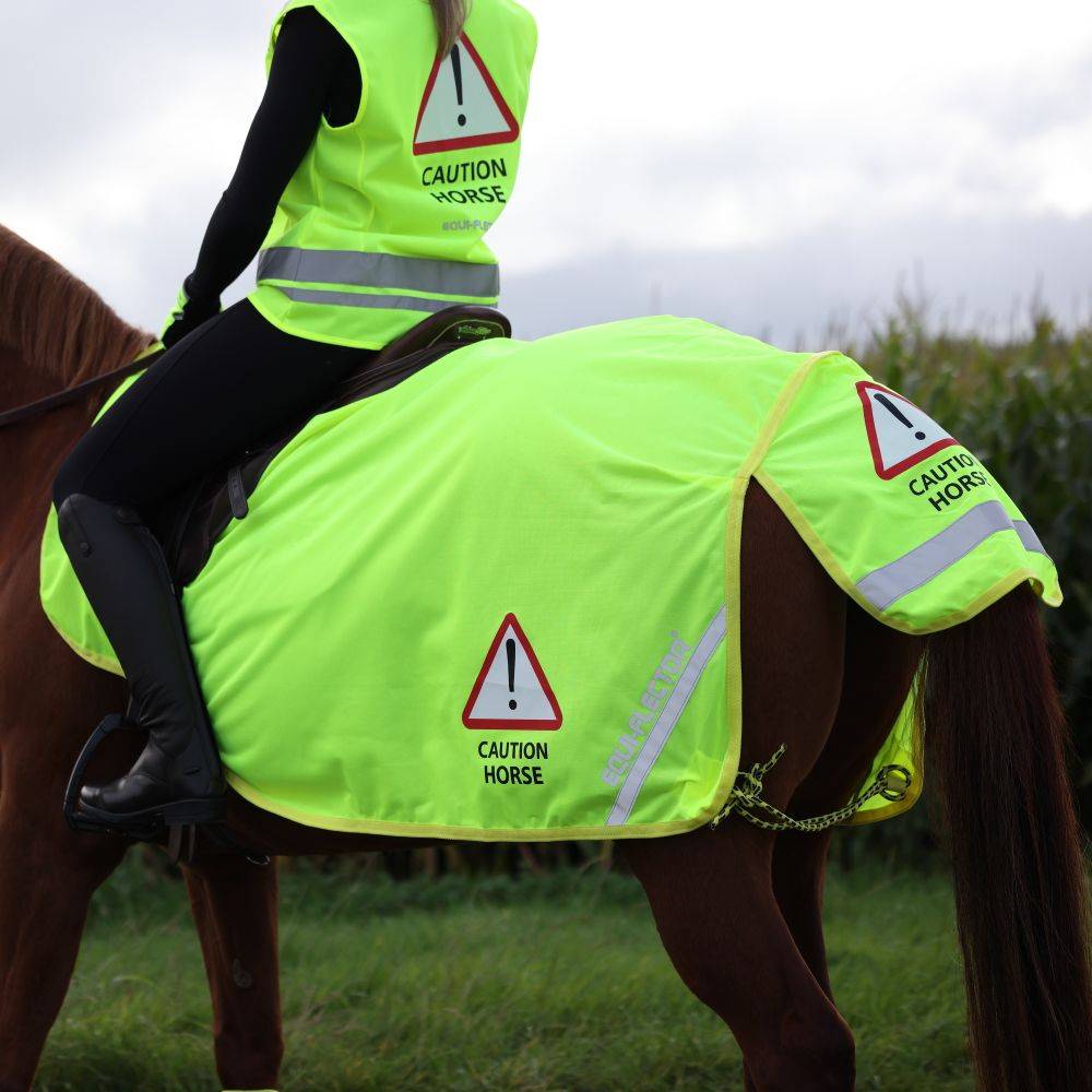 Shires EQUI-FLECTOR® Mesh Reflex Ländtäcke - Gul - 130 cm