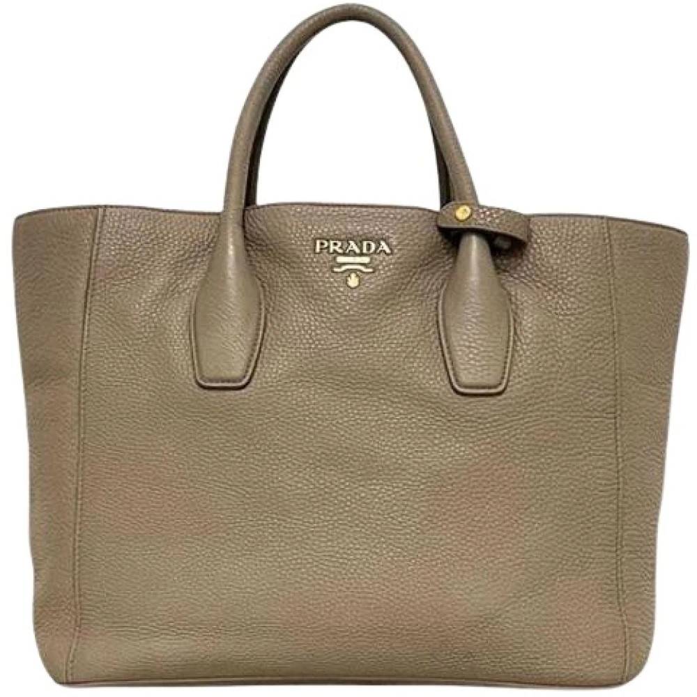 Prada Vintage Pre-owned Vintage Tote Bag - Vintage - Dame - Beige - ONE SIZE - Læder