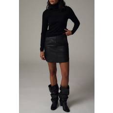 Kylie Leather Mini Skirt, Black