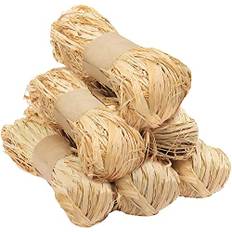 KAHEIGN 5 stycken Bast Raffia naturbast 50 g bindbast, naturlig raffiabast för pyssel och dekoration av presentförpackning, bukett grönsaker för blomsterbukett för blomsterhandlare trädgård, bröllop