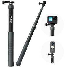 TELESIN 120 cm Selfie Stick med stativ för GoPro Max Insta360 Carbon Fiber Teleskopisk förlängning Lång Selfie Pole för Go Pro Hero 13 12 11 10 9 DJI Osmo 360 Action insta360