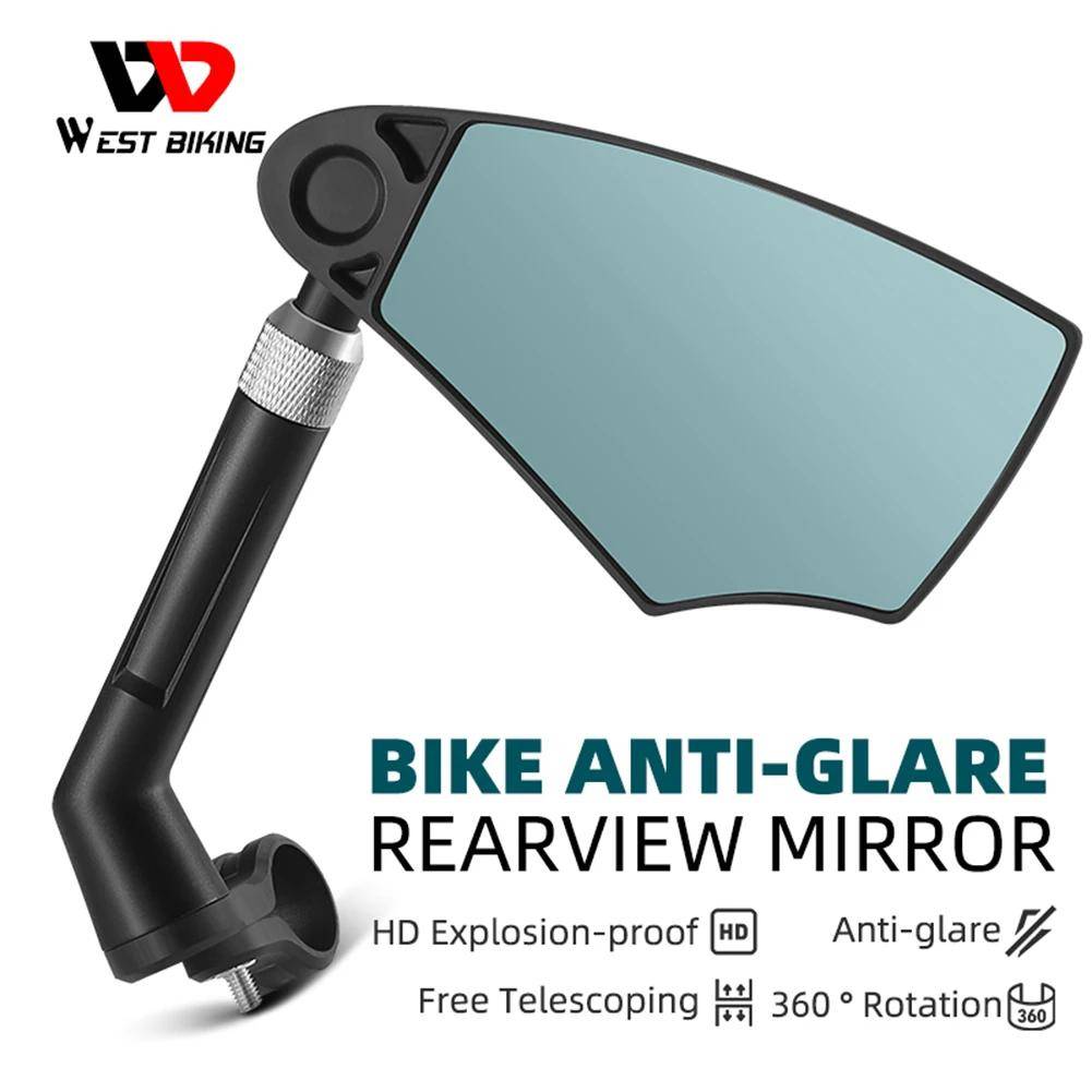 WEST BIKING Antireflex Cykelspegel Backspegel Handtagspegel Bakåtspegel Reflekterande Spegel Cykel Antireflex Backspegel