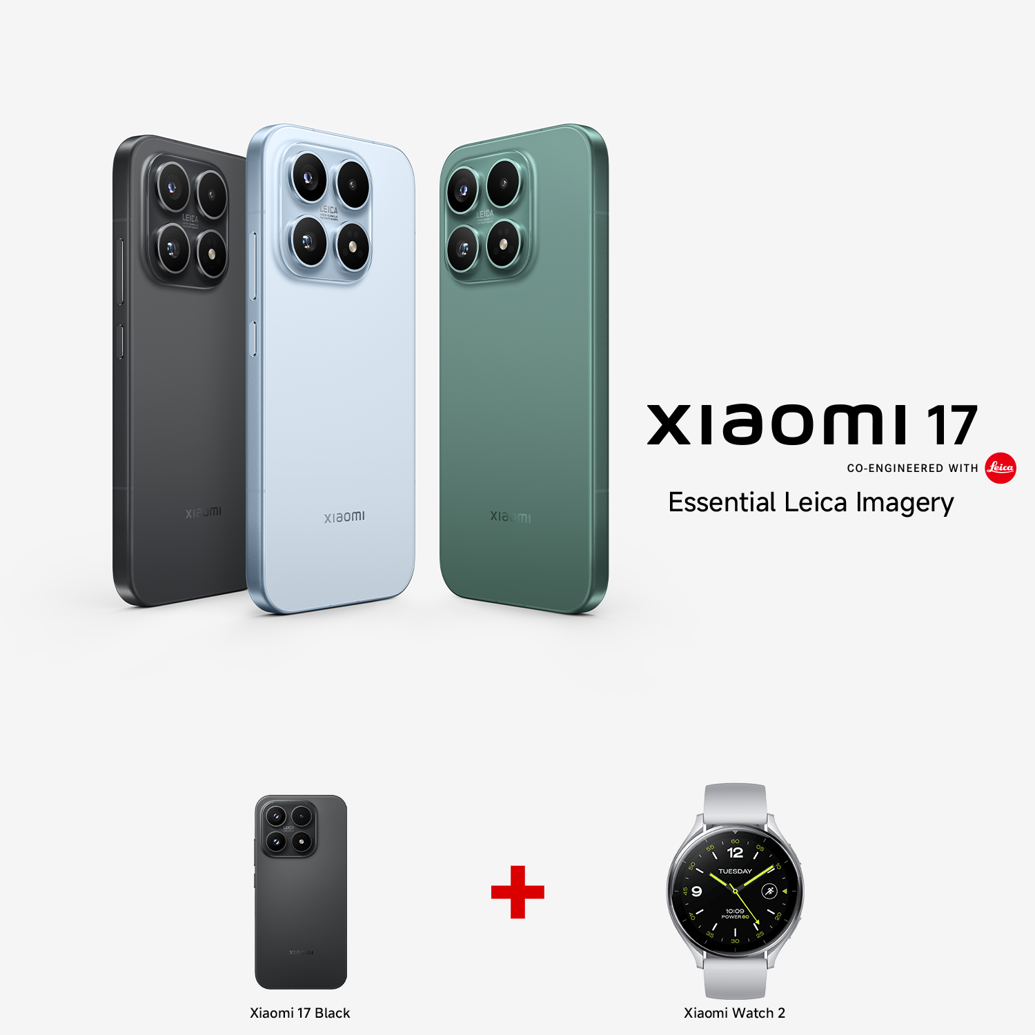 Xiaomi 17 12GB RAM 512GB ROM+ Watch 2 Bundle - Svart