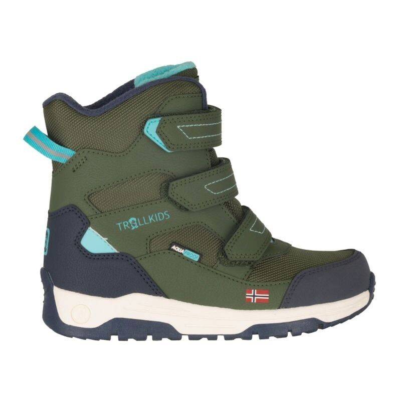 Trollkids Lofoten Winter Boots XTS - Skidpjäxor - Børn Dusky Olive / Mystic Blue 38
