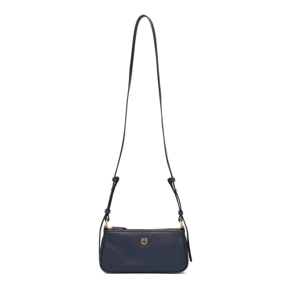 PINKO Zip-Top Crossbody Taske - Tasker - Dame - Blå - ONE SIZE - Uld