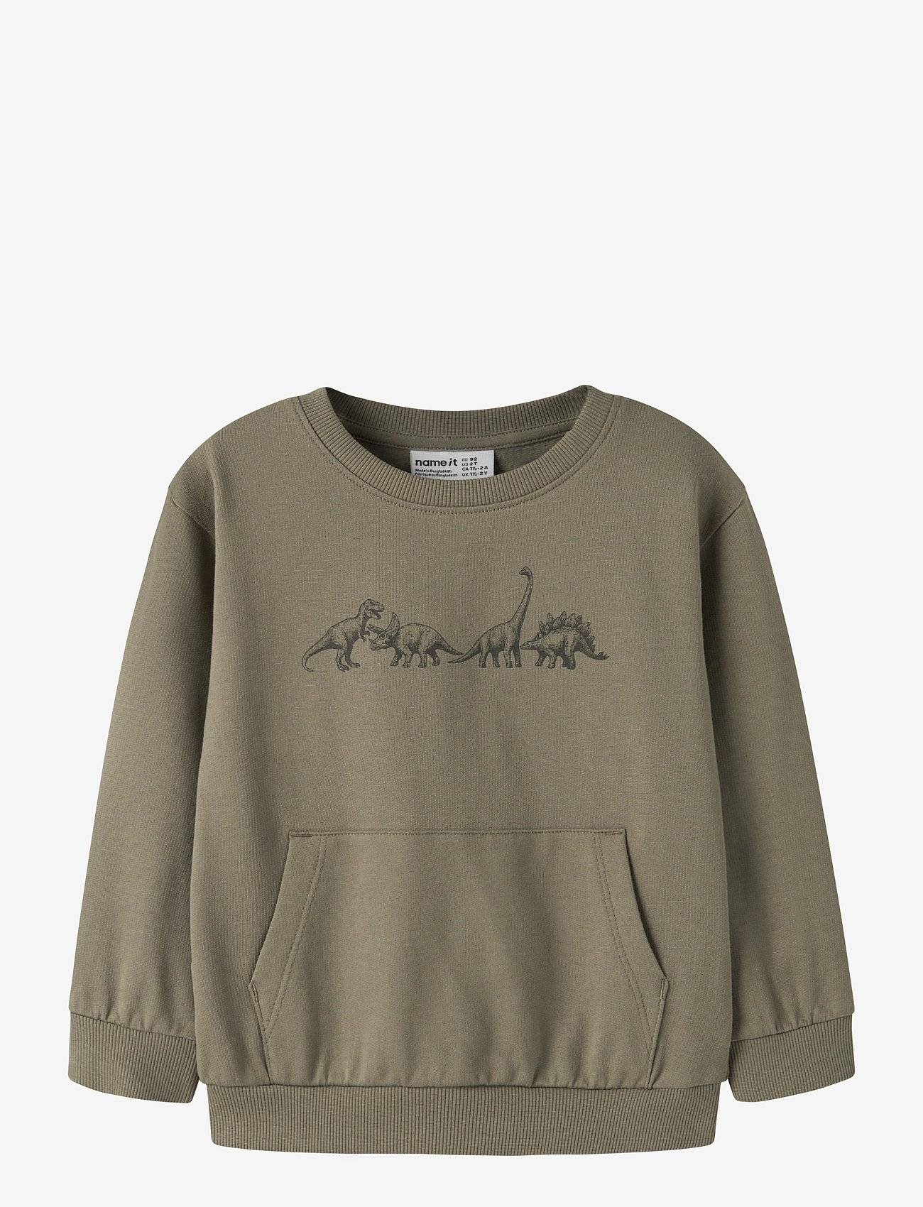 name it Nmmvildar Ls Sweat Box Bru - Khaki green - 86