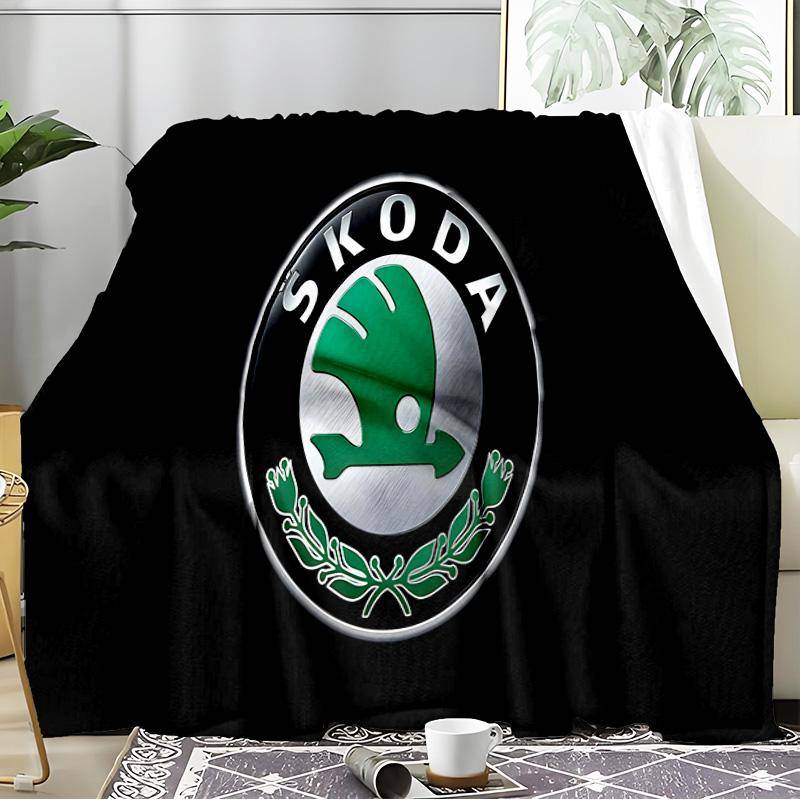 SKODA Blanket Flannel Throw for Sofa, Travel, Camping, Livingroom, Office, Chair and Bed Soft and Warm Holiday Birthday gifts