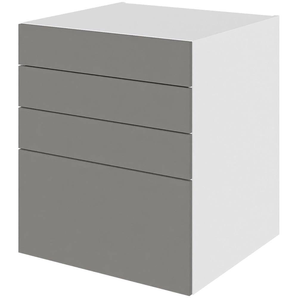 Multi-Living Køkken skuffeskab i Cibo Grigio 128 H: 70,4 cm D: 60,0 cm - 4 skuffer deludtræk/softluk - Bredde: 60 cm.