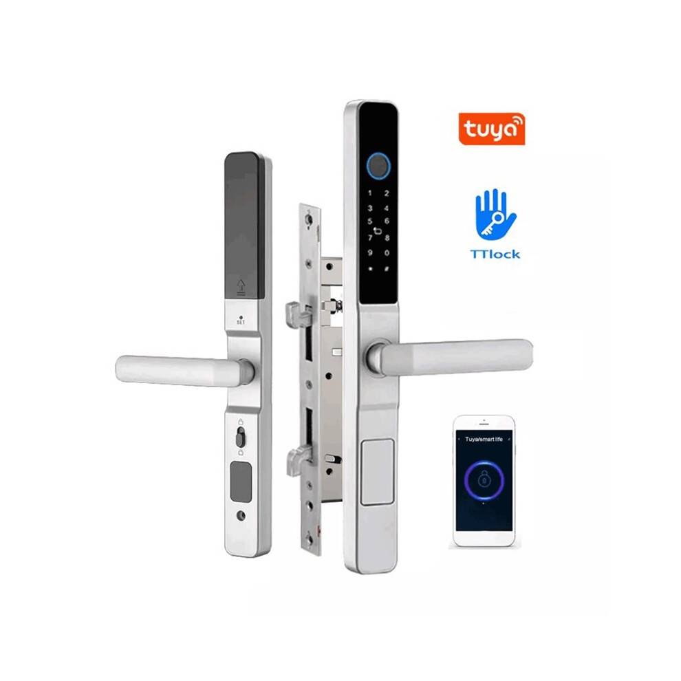 Tuya WiFi Door Lock with Camera Fingerprint RFID Password Access Sliding Security Peephole Doorbell 2885 Sliding