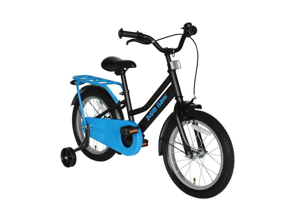 Børnecykel - 16 tommer Sort & Blå - Alder 4+ år