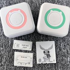 1st Bärbar mini termisk skrivare Pocket Student Mini Error Machine Printer med USB-kabel Imprimante rosa