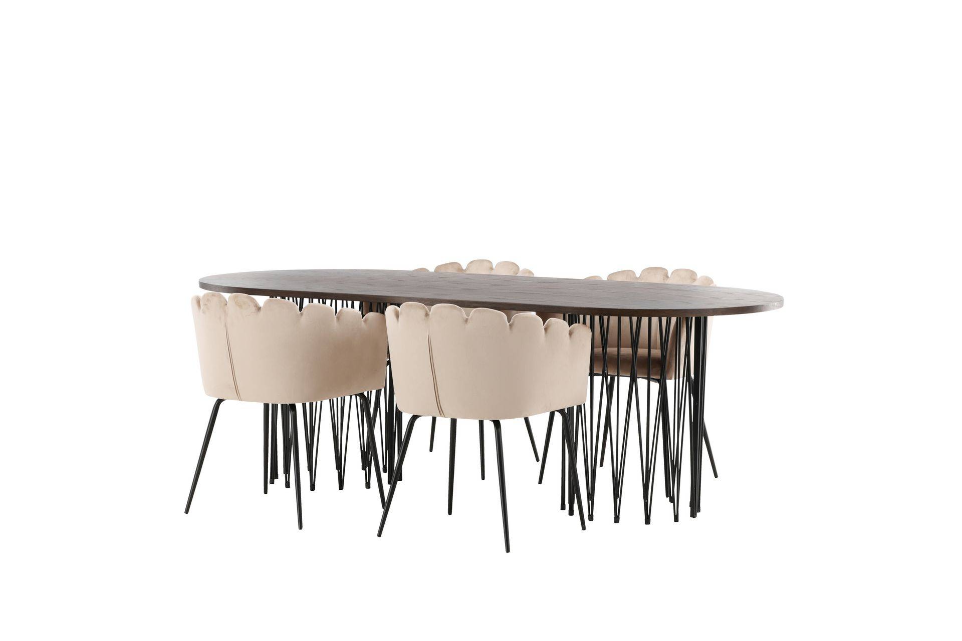 Matgrupp Alismo 220 cm Oval med 4 Limhamn stolar - Beige Brun,Beige Venture Home