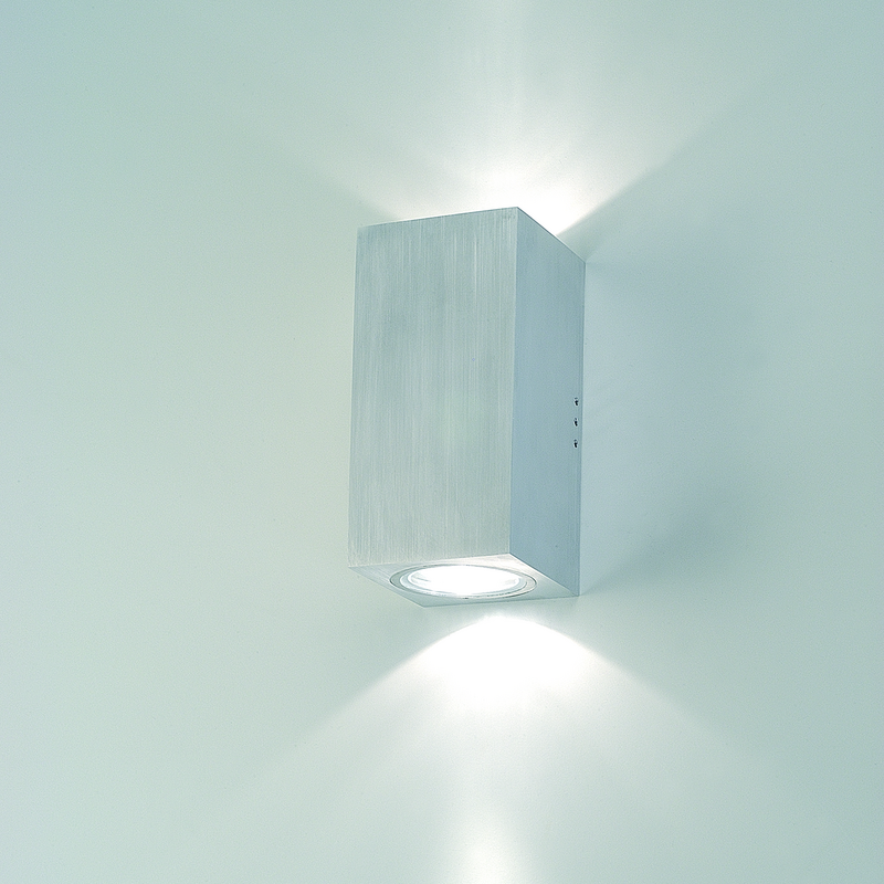 CUBE 2L COASTAL væglampe 2xGU10 dobbelt anodiseret aluminium IP65