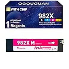 OGOUGUAN 982 982X bläckpatroner kompatibla för H P 982X för HP 765dn 780dn MFP 785f 785zs 982XBK 982XM 982XC 982XY (1 magenta)