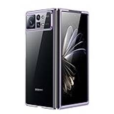 Smartphone Flip Fodral Fodral Compatible with Xiaomi Mix Fold 2, Shiny Plating Edge Case, [Gulningsbeständig]Tunnt och tufft telefonfodral Hårt stötfångare Stötsäkert skyddsskydd Compatible with Xiaom