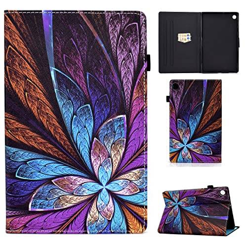 CXTcase Fodral för Samsung Galaxy Tab A8 2021 10,5 tum/SM-X200/SM-X205, Samsung A8 2021, skyddsfodral med funktionsstativ för Samsung Galaxy Tab X200, färgade blommor