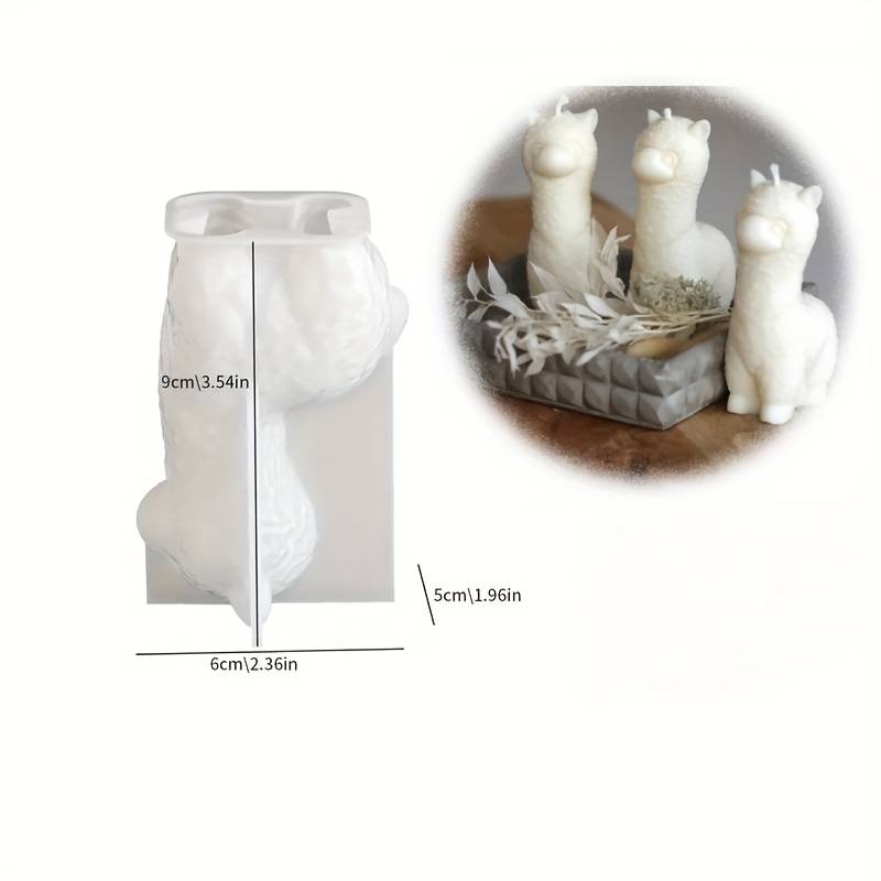 TEMU Cute 3d Alpaca Candle Molds, Clay Molds, Silicone Molds, Resin Molds, And Plaster Models